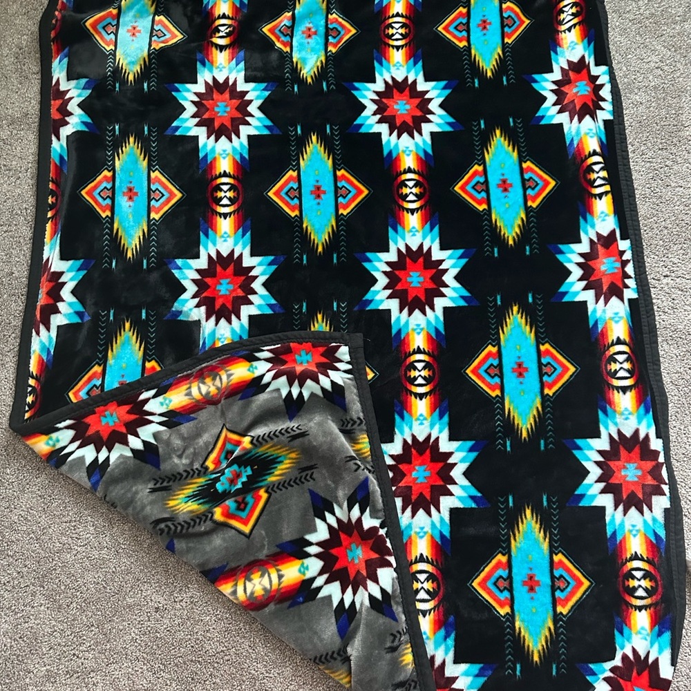Plush Native print blanket